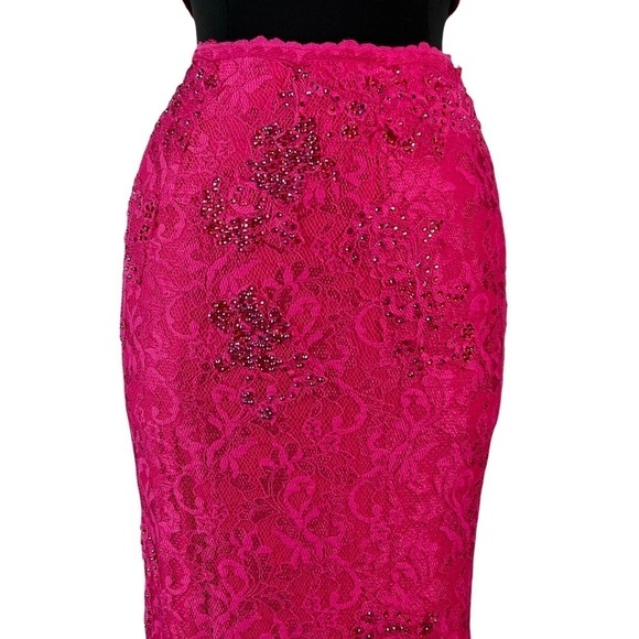 JOVANI 2 PIECE STRETCH LACE RHINESTONE CRYSTAL TRUMPET FORMAL PAGENT GOWN DRESS - Picture 12 of 16